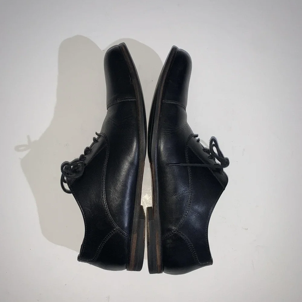 Cole Haan Shoes Mens Size 9.5 Black Oxford Cap Toe Leather Dress Lace Up C08750